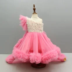 Fashion One Shoulder Embellished Dress With Detachable Trial And Bow With Matching Swirled Bowie Hairclip Dresses & Sets | Dresses