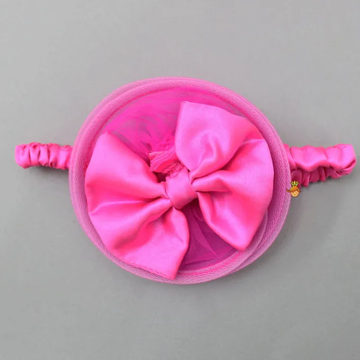 Outlet One Shoulder High Low Pink Dress With Matching Head Band And Detachable bow Dresses & Sets | Dresses