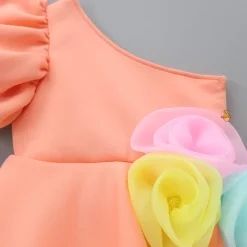 Discount One Shoulder Neoprene Layered Peach Dress Dresses & Sets | Dresses