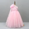 Clearance One Shoulder Pink Net Drape Gown Dresses & Sets | Gowns