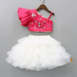 Discount One Shoulder Pink Top With Flared Skirt Dresses & Sets | Sets