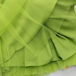 Discount One Shoulder Swirled Flower Enhanced Flared Pink And Green Dress Dresses & Sets | Dresses