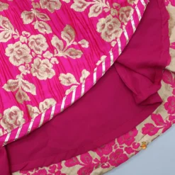 New One Shoulder Top With Floral Brocade Embroidered Lehenga And Pink Dupatta Ethnic Wear | Lehengas & Ghagras
