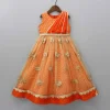 Outlet Orange Brocade Anarkali With Detachable Belt And Net Dupatta Ethnic Wear | Sarees & Anarkalis