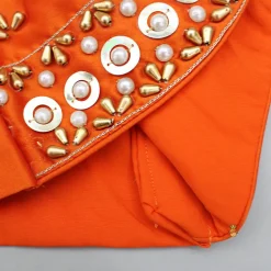 Discount Orange Embroidered Top And Lehenga With Attached Dupatta Ethnic Wear | Lehengas & Ghagras