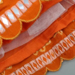 Outlet Orange Faux Mirror Embroidered Top And Lehenga Ethnic Wear | Lehengas & Ghagras
