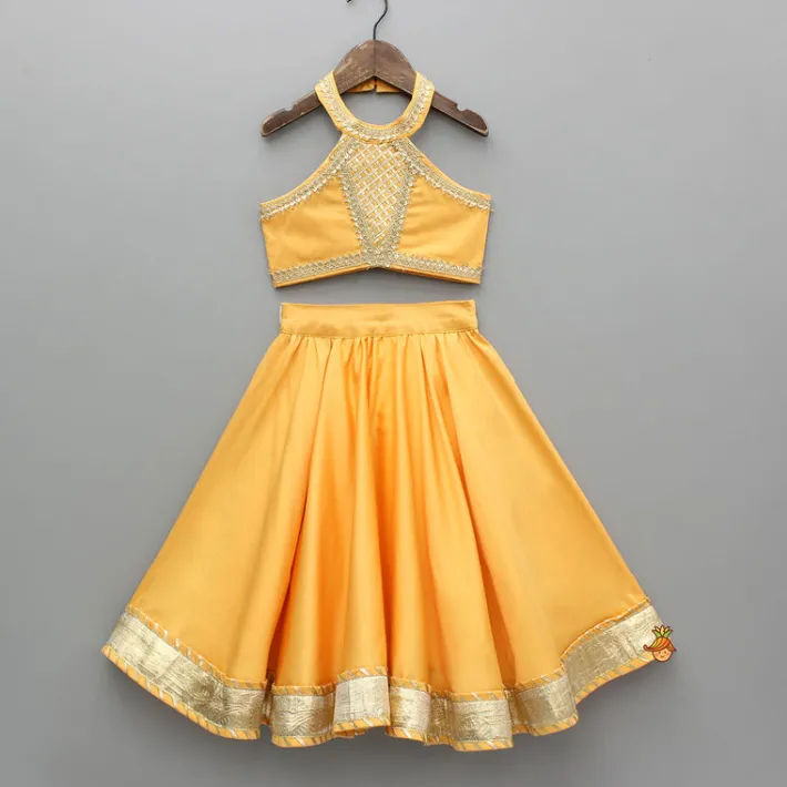 Best Orange Lace Top With Lehenga And Dupatta Ethnic Wear | Lehengas & Ghagras