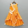 Clearance Orange Printed Kurti With Faux Mirror Work Flap Ethnic Wear | Kurtis & Jumpsuits
