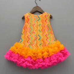 Outlet Orange Printed Ruffle Detailed Dress Dresses & Sets | Dresses