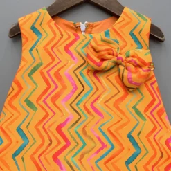 Outlet Orange Printed Ruffle Detailed Dress Dresses & Sets | Dresses