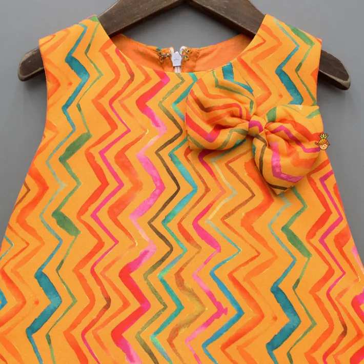 Outlet Orange Printed Ruffle Detailed Dress Dresses & Sets | Dresses