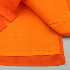 New Orange Stylish Draped Printed Flap Kurta And Pyjama BOY Indian Ethnic Wear | Ethnic Sets