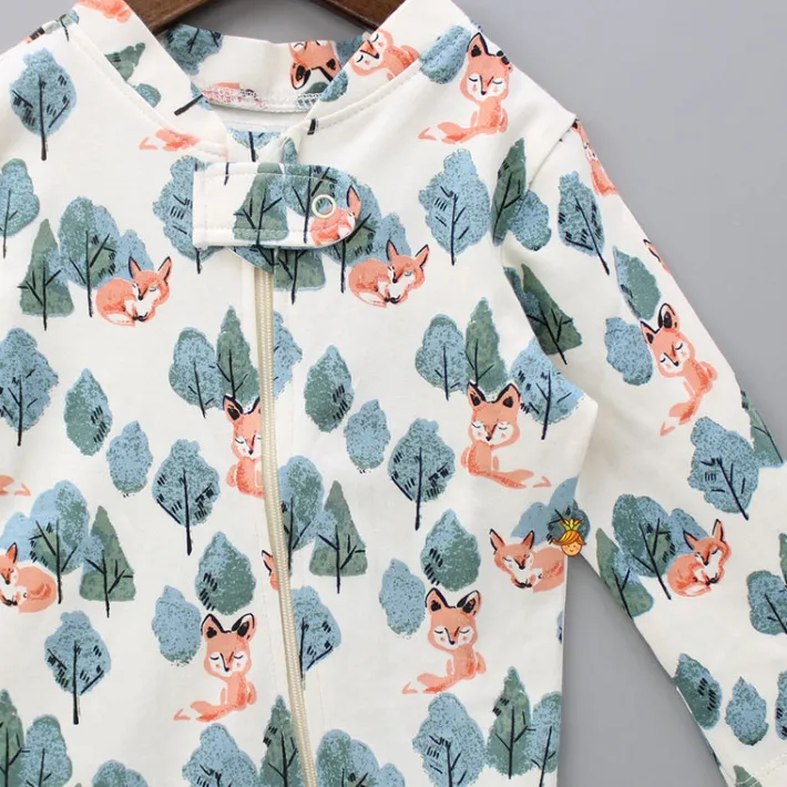 Hot Organic Fox Print Bodysuit BOY Baby Essentials | Baby Essentials