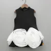 Fashion Organza Flower Detailed Black Dress Dresses & Sets | Dresses