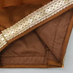 Online Organza Triple Layered Flap Brown Top And Zari Embroidered Lehenga Ethnic Wear | Lehengas & Ghagras