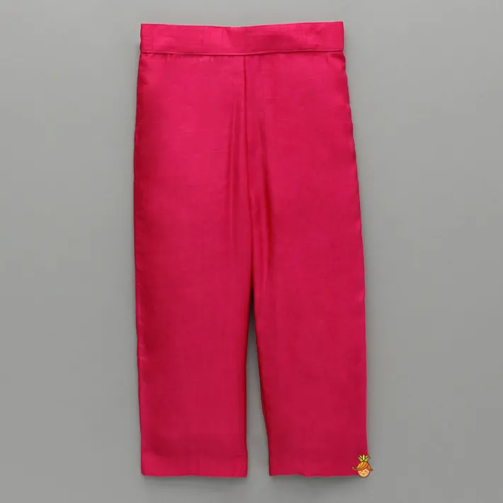 Sale Over Sized Bowie White Scuba Stylish Top And Fuchsia Pink Pant Dresses & Sets | Sets