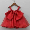 Fashion Oversized Bow Organza Red Strappy Dress Dresses & Sets | Dresses