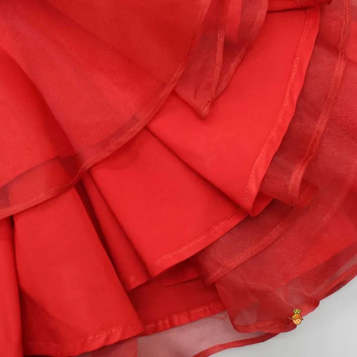 Fashion Oversized Bow Organza Red Strappy Dress Dresses & Sets | Dresses