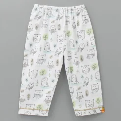 New Owl Printed Off White Sleepwear BOY Sleep Wear | Sleepwear