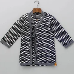 Online Paisley Printed Angrakha Style Kurta With Dhoti BOY Twinning Sets | Indian Ethnic Wear