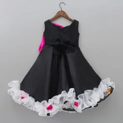 Clearance Party Wear Swirly Black Flared Gown Dresses & Sets | Gowns