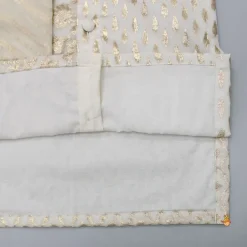 Sale Patch Pocket Detail Chanderi Embroidered Cream Attached Flap Kurta And Pyjama BOY Twinning Sets | Indian Ethnic Wear