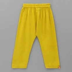 Hot Patch Pocket Detail Embroidered Kurta And Mustard Pyjama BOY Indian Ethnic Wear | Ethnic Sets