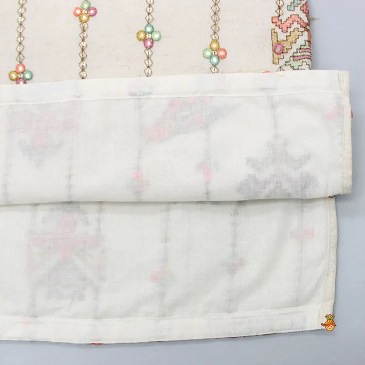 Hot Patch Pocket Detail Embroidered Kurta And Mustard Pyjama BOY Indian Ethnic Wear | Ethnic Sets
