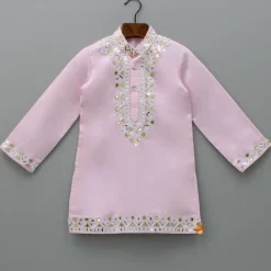 New Patch Work Pink Kurta And Pyjama BOY Indian Ethnic Wear | Ethnic Sets