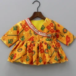 Online Patola Printed Angarkha Style Kurta And Dhoti With Mukut BOY Indian Ethnic Wear | Ethnic Sets