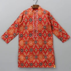 Sale Patola Printed Threadwork Embroidery Kurta BOY Indian Ethnic Wear | Kurtas