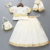 Outlet Pattu Pavadai Lehenga Set With Hair Accessories And Potli Bag Ethnic Wear | Lehengas & Ghagras