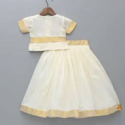 Outlet Pattu Pavadai Lehenga Set With Hair Accessories And Potli Bag Ethnic Wear | Lehengas & Ghagras