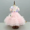 Outlet Peach Embellished Detachable Trail Dress And Bow With Sling Bag Dresses & Sets | Dresses