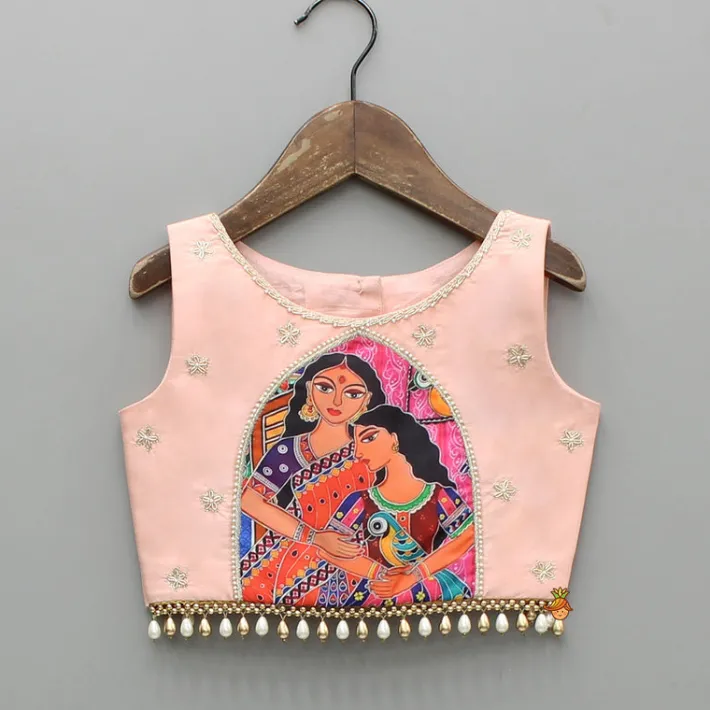 Online Peach Embroidered Top And Lehenga Ethnic Wear | Lehengas & Ghagras