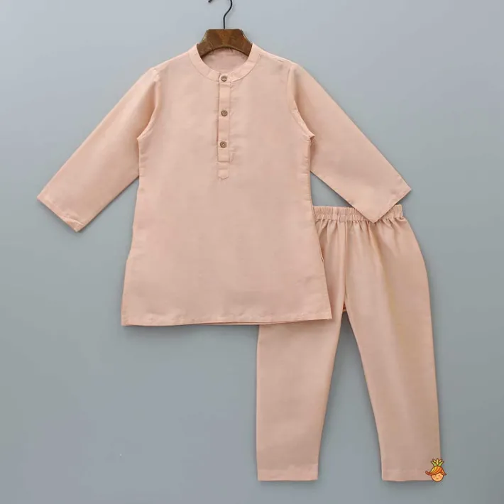 Online Peach Kurta With Brocade Multicolour Jacket And Pyjama BOY Indian Ethnic Wear | Ethnic Sets