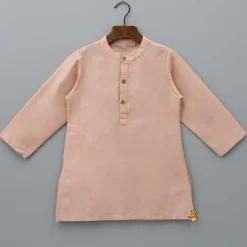 Online Peach Kurta With Brocade Multicolour Jacket And Pyjama BOY Indian Ethnic Wear | Ethnic Sets