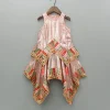 Sale Peach Kurti Embellished With Sequins Work And Embroidered Lace Border Ethnic Wear | Kurtis & Jumpsuits