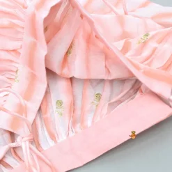 Sale Peach Printed Embroidered Stylish Cape With Strappy Crop Top And Lehenga Ethnic Wear | Lehengas & Ghagras