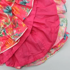 Clearance Peacock Printed And Gota Lace Detailed Knee Length Tiered Dress Dresses & Sets | Dresses