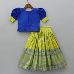 Outlet Pearl Beaded Work Top With Printed Lehenga Ethnic Wear | Lehengas & Ghagras
