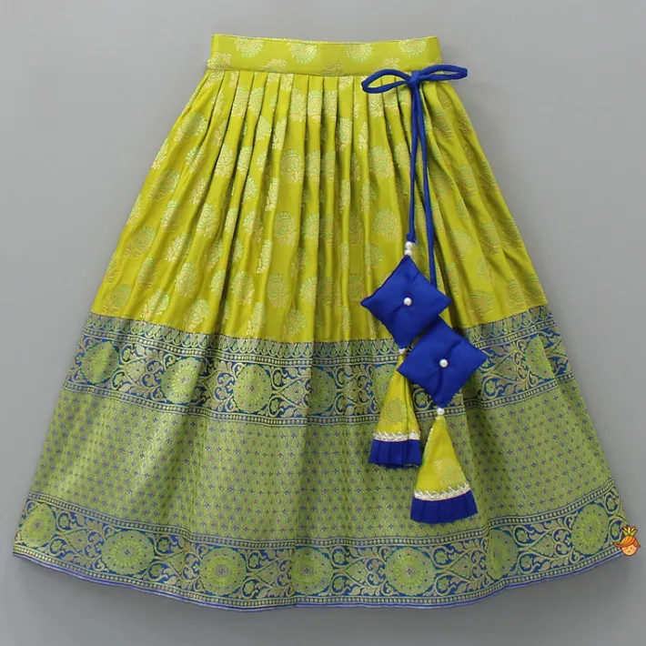 Outlet Pearl Beaded Work Top With Printed Lehenga Ethnic Wear | Lehengas & Ghagras