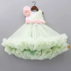 Online Pearl Detail Flared Green High Low Gown Dresses & Sets | Dresses