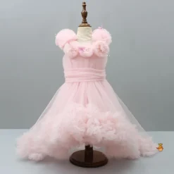 Best Pearls And Butterfly Embellished Ruffled Frilly High Low Dress Dresses & Sets | Dresses