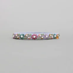 Discount Pearls And Multicolour Thread Embroidered Purple Hairband Hair Accessories | Hair Bands