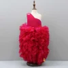 New Pearls And Pin Tuck Detailed Ruffle Frilly One Shoulder Dress Dresses & Sets | Dresses