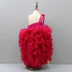 New Pearls And Pin Tuck Detailed Ruffle Frilly One Shoulder Dress Dresses & Sets | Dresses