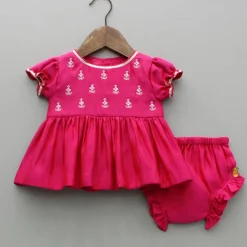 Outlet Pearls Sequin Embroidered Pink Top And Bloomer Baby Essentials | Infant Clothing