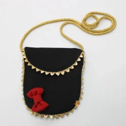 Sale Pearly Flower Embellished Black Fancy Dress With Sling Bag Dresses & Sets | Dresses