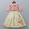 Best Peter Pan Collar Peach Top And Ruffle Hem Lehenga Ethnic Wear | Lehengas & Ghagras